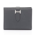 Hermes Hermès Bearn Compact Bifold Wallet, Leather, Epsom Women's, Gray