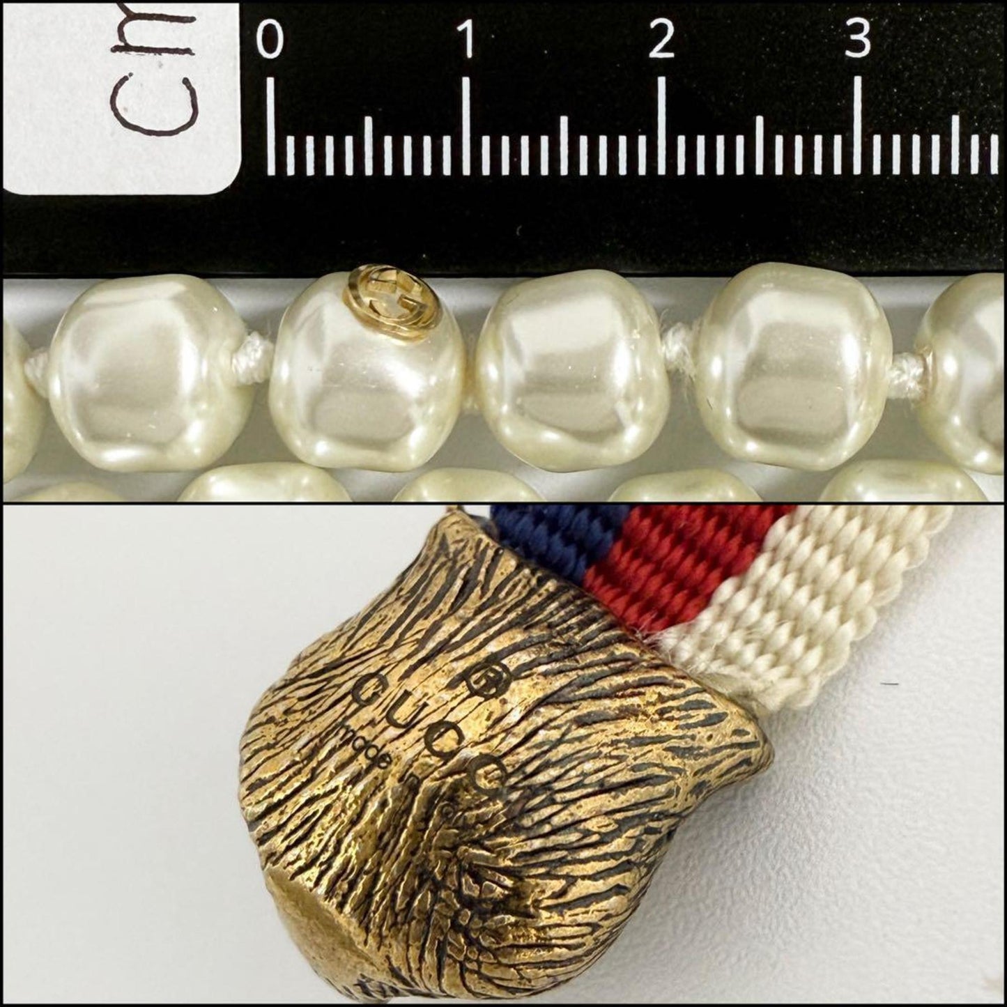 Gucci Women's Long Faux Pearl Tiger Head Necklace