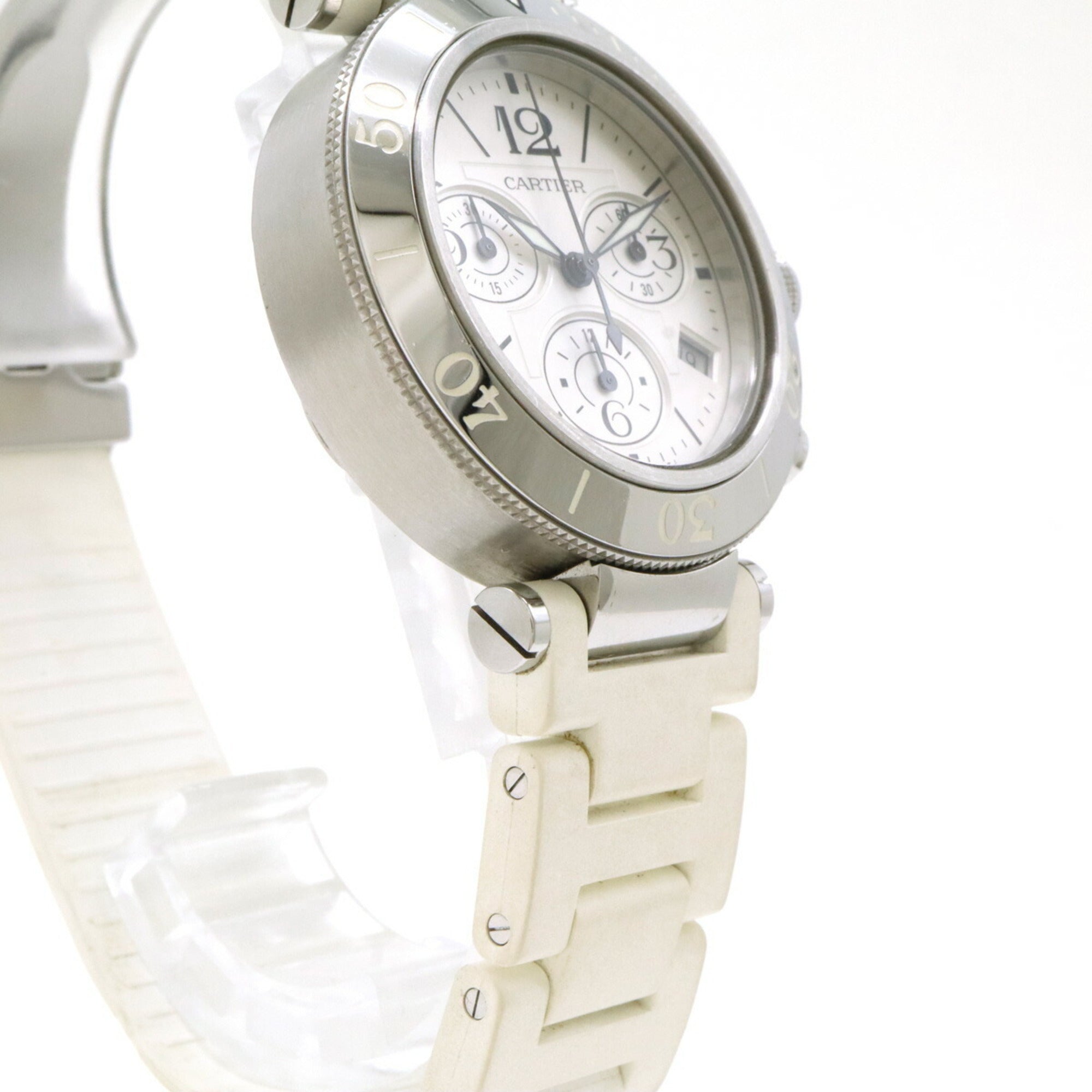 Cartier Pasha Silver Dial AT Automatic Boys Ladies Unisex Watch W3140005 — Very Good
