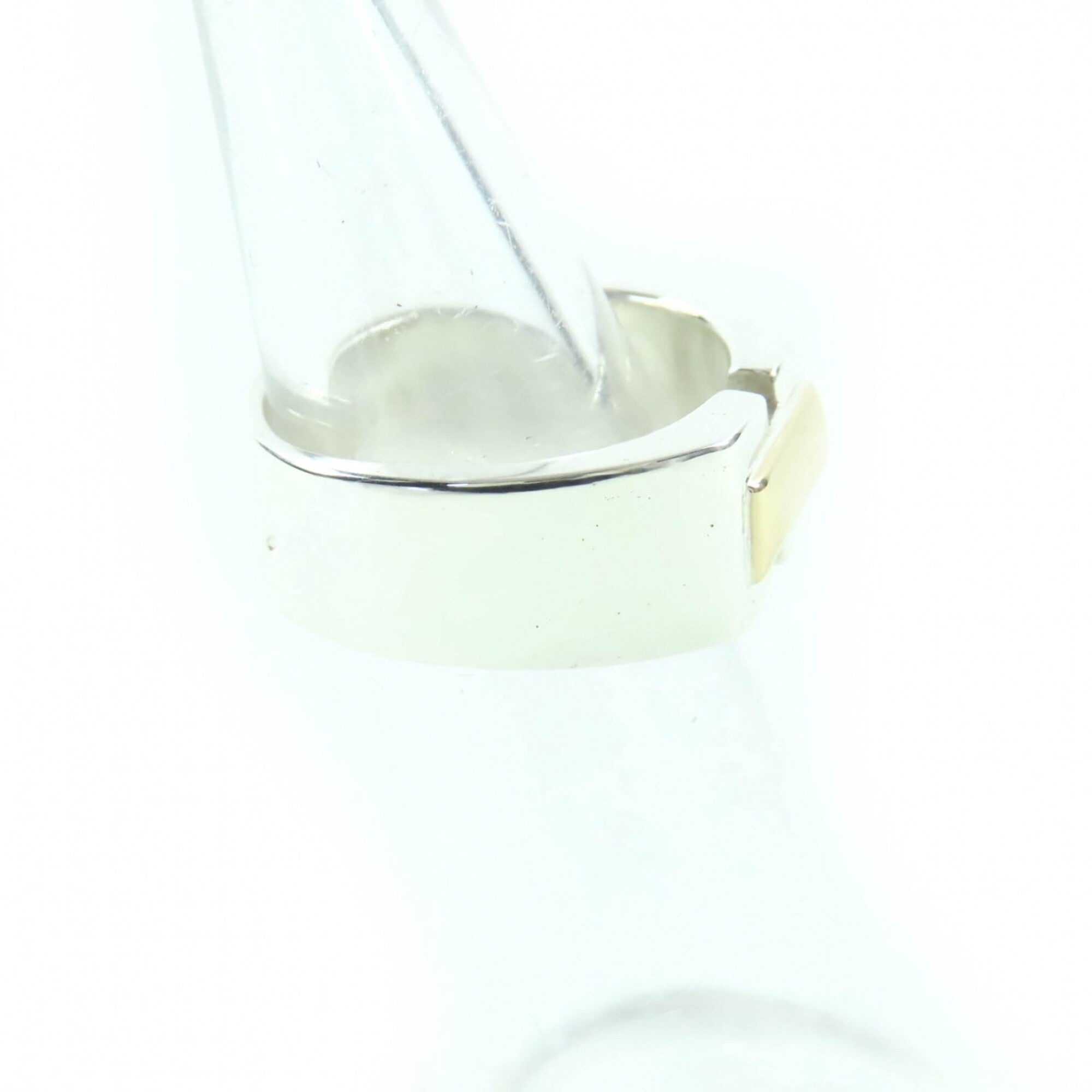 HERMES Vintage Bucket Ring, 925 Sterling Silver and 18K Gold, Size 50 (Japanese size equivalent), Weight: 7.58g, Women's — Like New