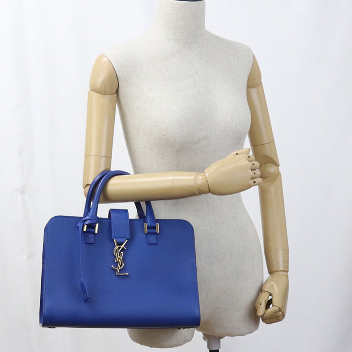 SAINT LAURENT Saint Laurent Handbag 357395 2-Way Monogram Cabas Handbag, Women's, Blue