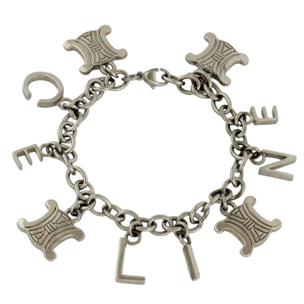 Celine Men's and Women's Triomphe Charm Bracelet in Silver