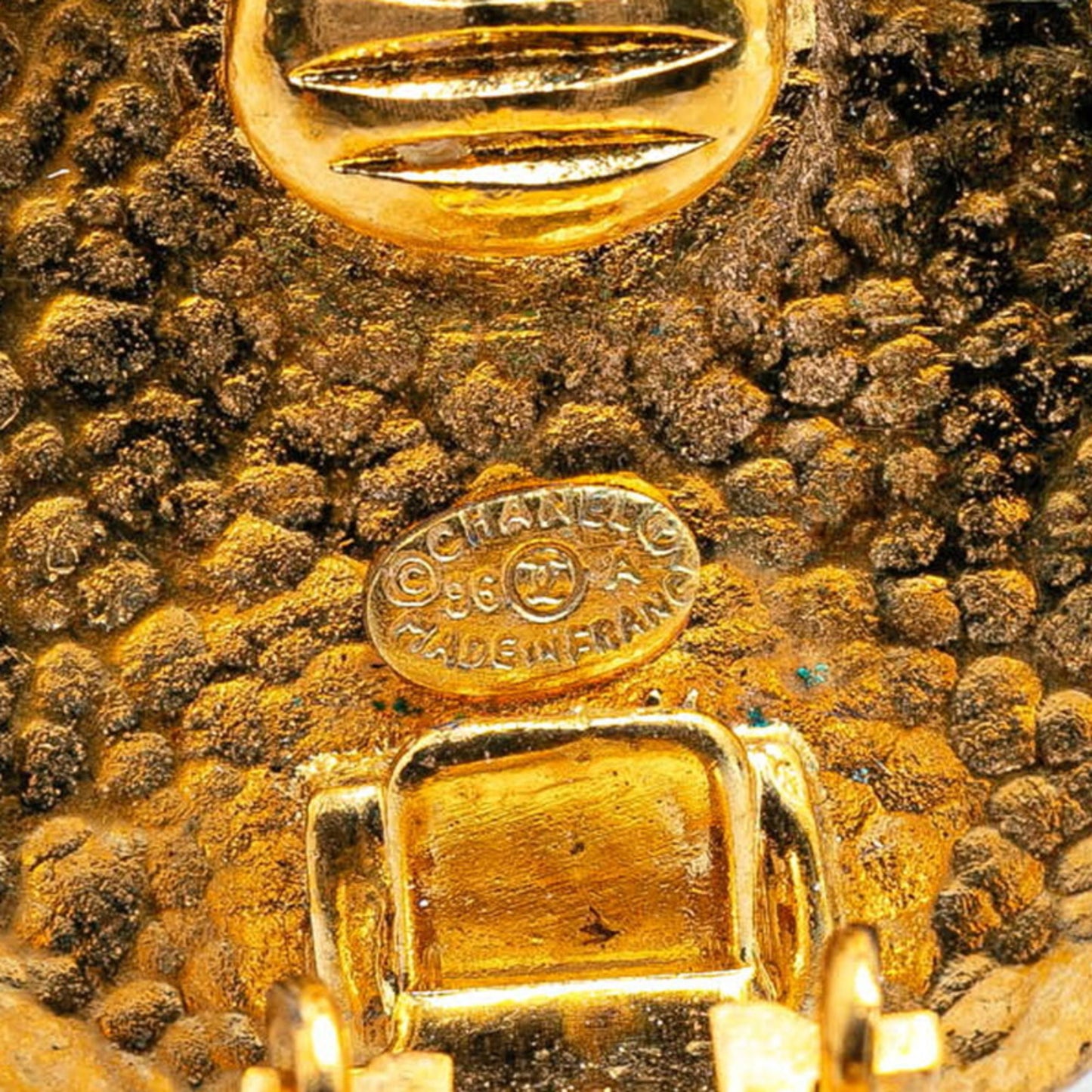 Chanel Coco Mark Round Earrings Gold Plated Women's CHANEL