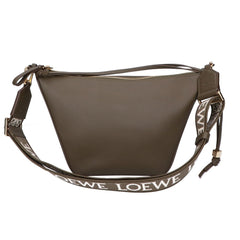 LOEWE A538G13X01 Classic Calf Hammock Hobo Mini Shoulder Bag, Dark Khaki Green, Gold Hardware, with Anagram Strap (sold separately), for Women — Like New