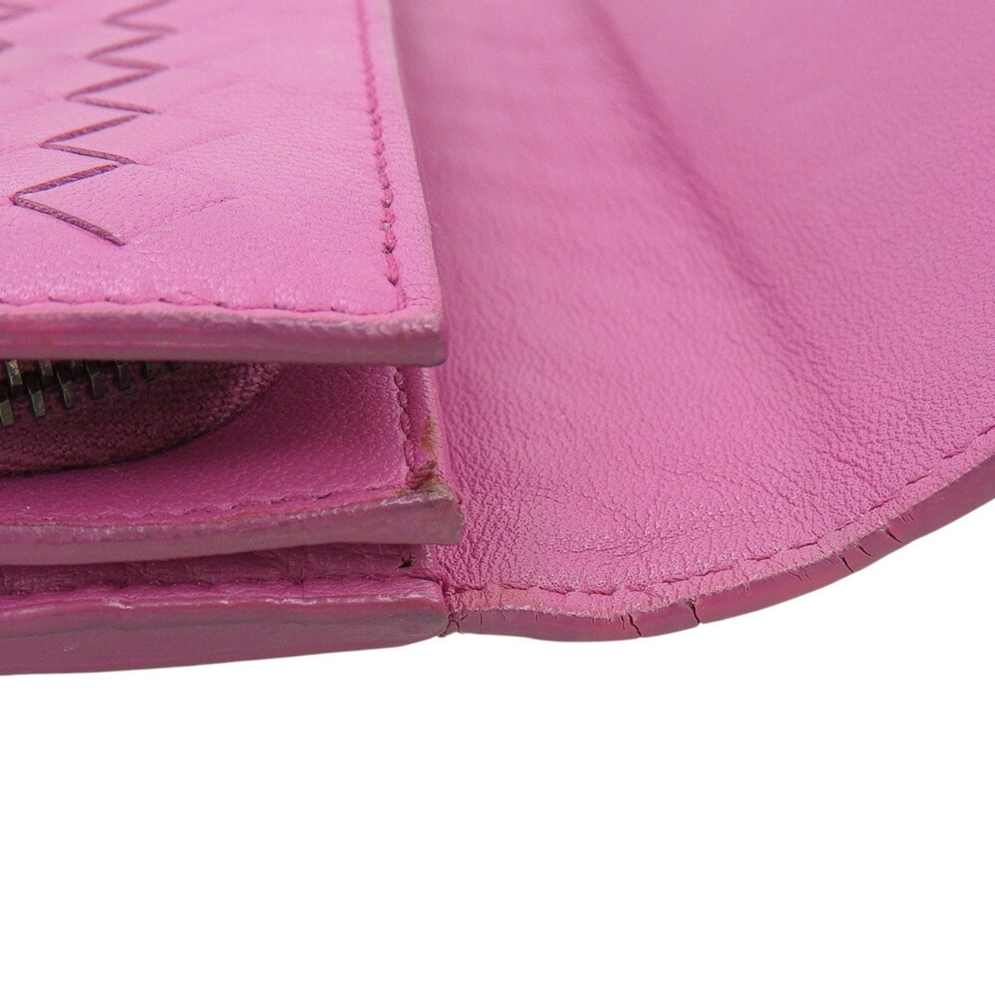 Bottega Veneta Intrecciato Leather Long Wallet in Purple