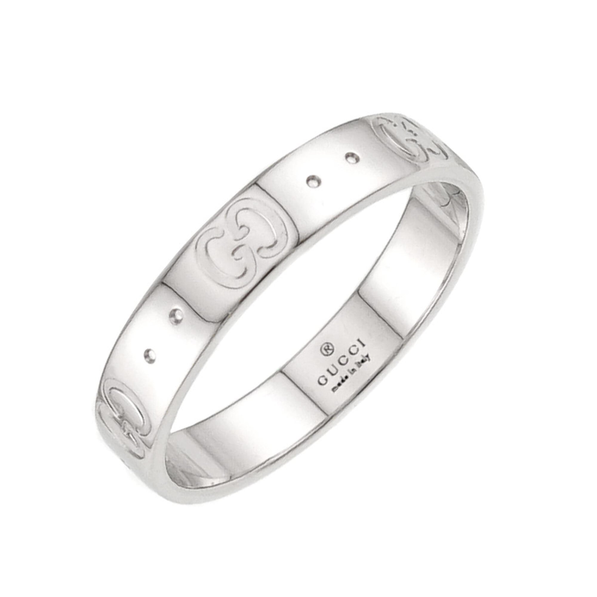 Gucci Icon Ring #19, 18K White Gold (750) — Like New