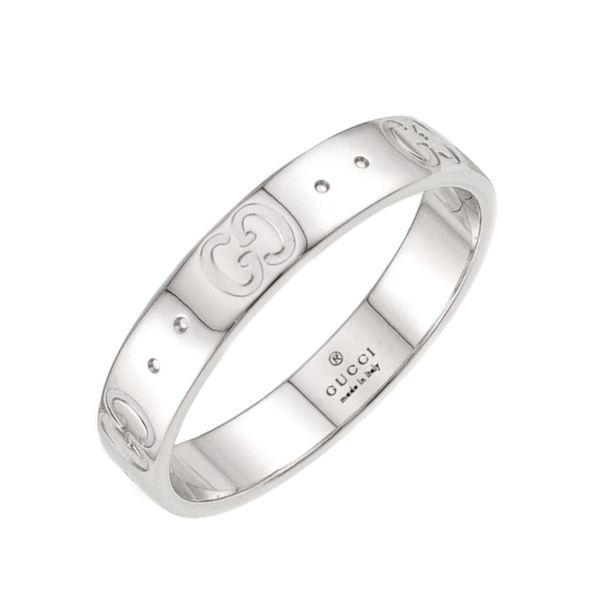 Gucci Icon Ring #19, 18K White Gold (750) — Like New