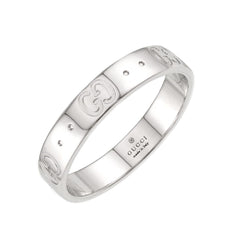 Gucci Icon Ring #19, 18K White Gold (750) — Like New