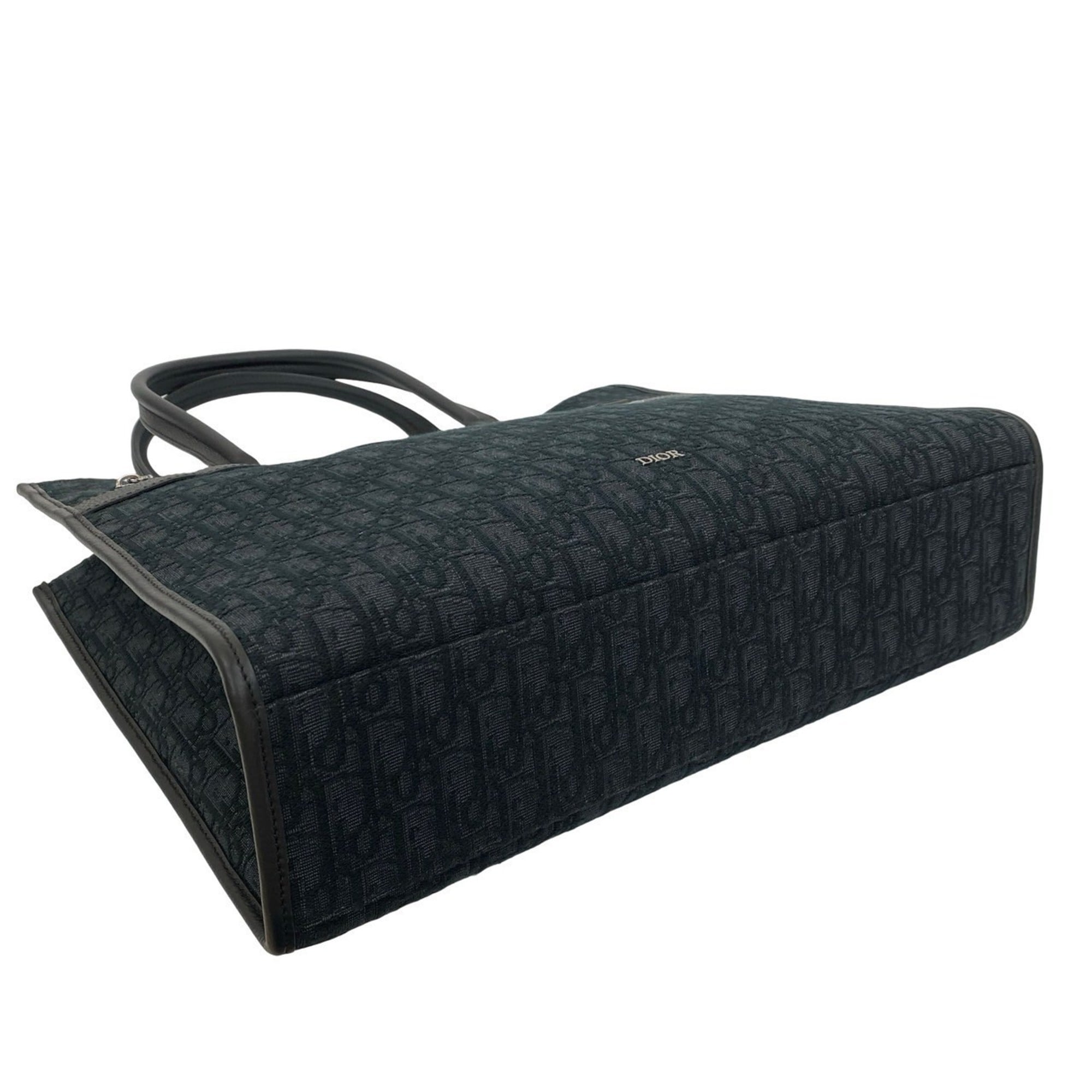 Unused, stored Christian Dior Safari Tote Bag, Oblique Canvas and Leather, Black, 177-5 — Like New