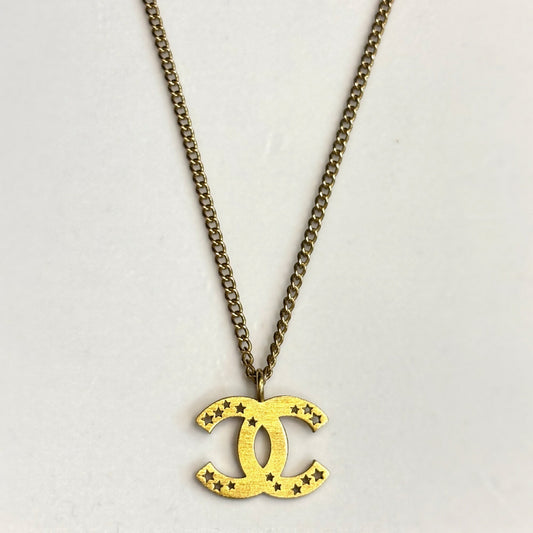Chanel Necklace Coco Mark Star Pendant Gold 01P CHANEL