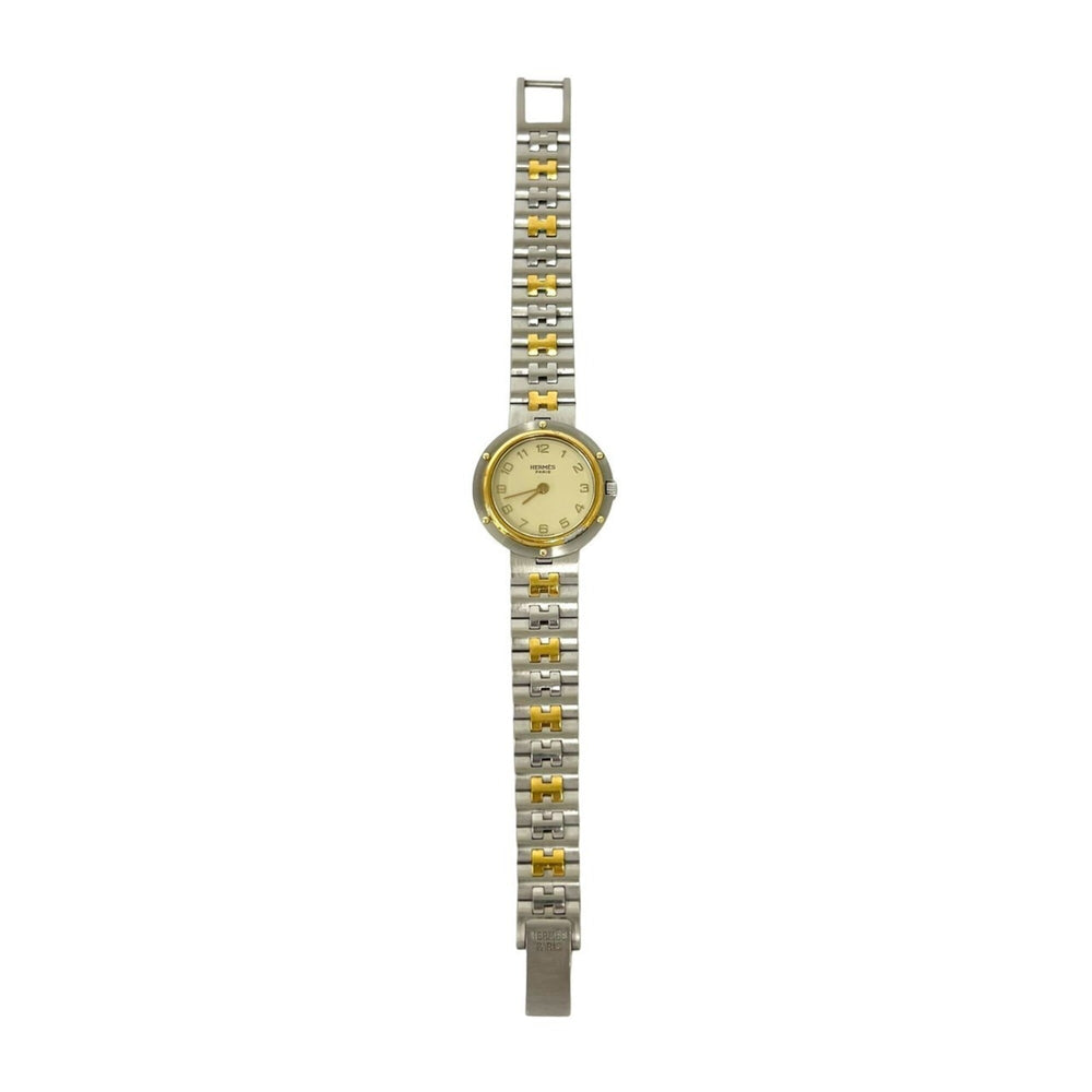 HERMES Vintage Clipper Stainless Steel Quartz Watch, Silver/Gold, 29391 — Good