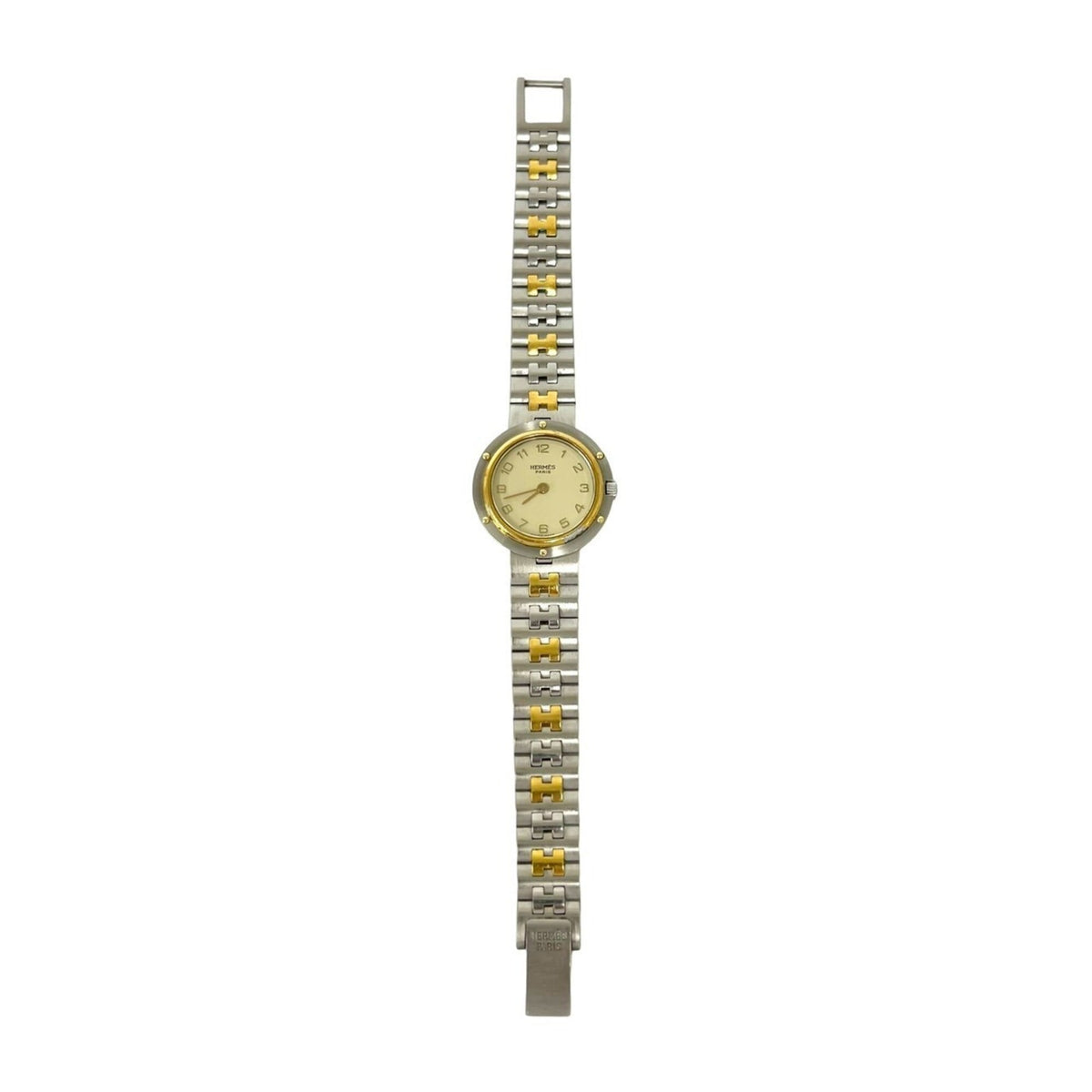 HERMES Vintage Clipper Stainless Steel Quartz Watch, Silver/Gold, 29391 — Good