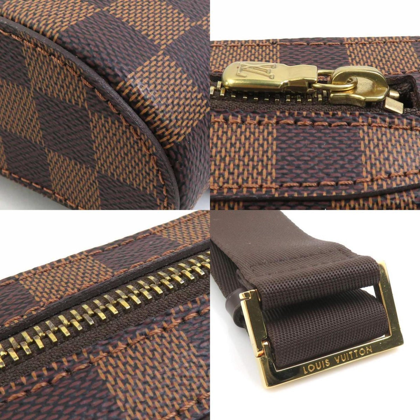 Louis Vuitton LOUIS VUITTON Body Bag Waist Damier Geronimos Canvas Brown Gold Men's N51994 e59952a