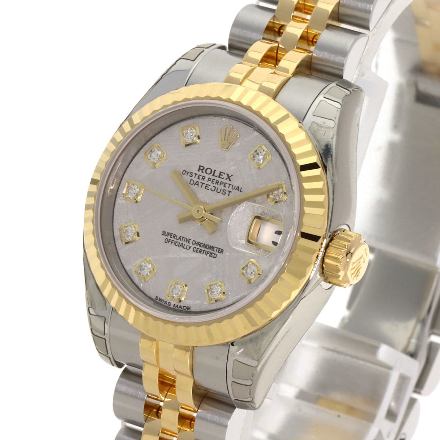 Rolex 179173G Datejust 10P Diamond Watch in Stainless Steel SSx18KYG (18KYG) for Women