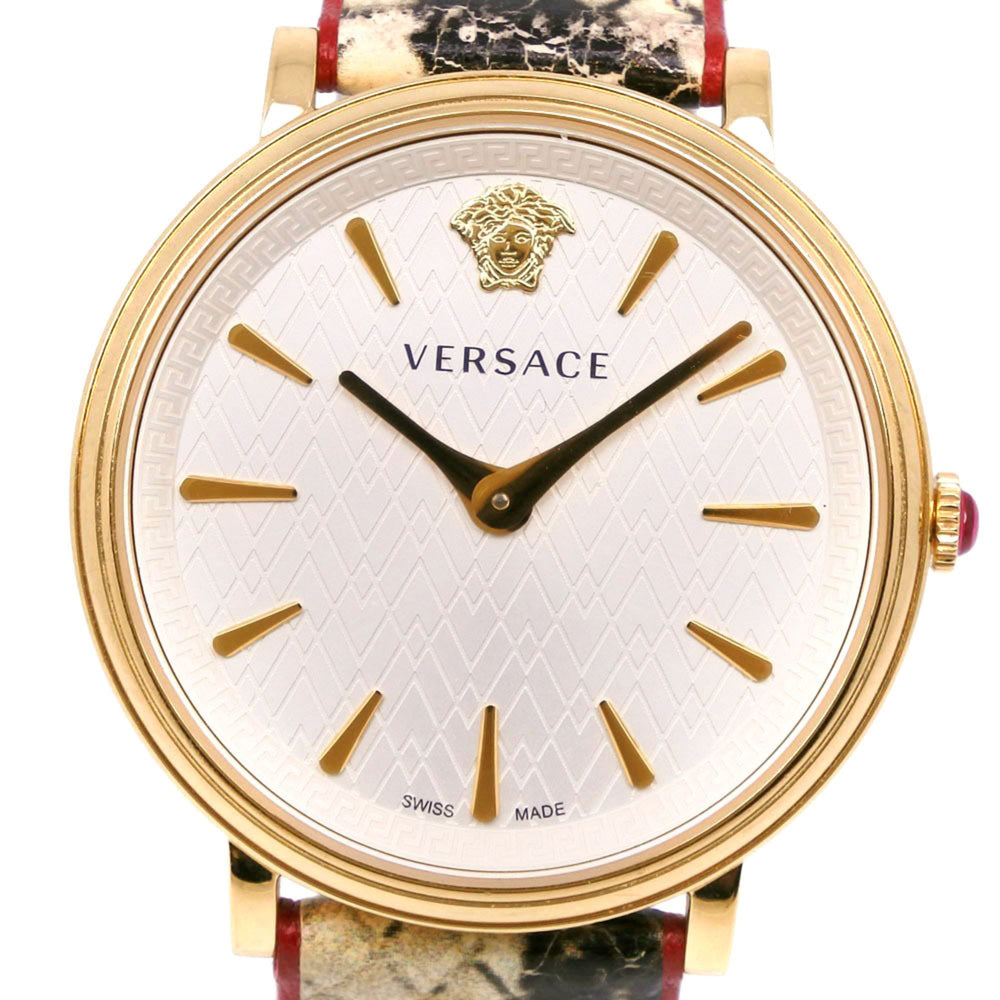 Versace VERSACE LOVE Watch Stainless Steel x Leather Quartz Analog Display White Dial Women's S111824339 — Good