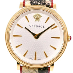 Versace VERSACE LOVE Watch Stainless Steel x Leather Quartz Analog Display White Dial Women's S111824339 — Good
