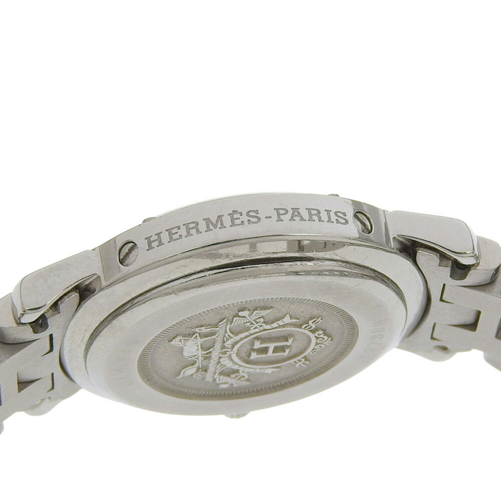 Hermes Clipper Date CL4 210, light blue dial, stainless steel, quartz movement, approximately 24mm, women's watch — Good