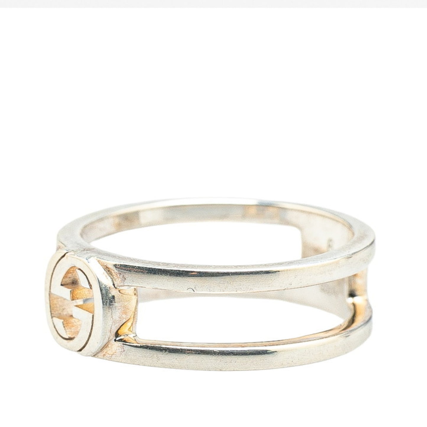 Gucci Interlocking G Open Band Ring #9 SV925 Silver Women's GUCCI