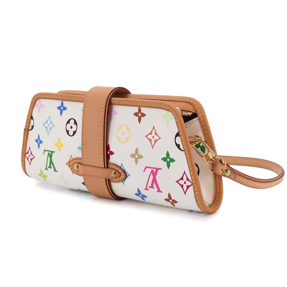 Louis Vuitton Monogram Multicolor Shirley 2-way Shoulder Clutch Handbag Blanc M40049 — Like New