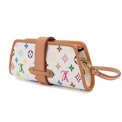 Louis Vuitton Monogram Multicolor Shirley 2-way Shoulder Clutch Handbag Blanc M40049 — Like New