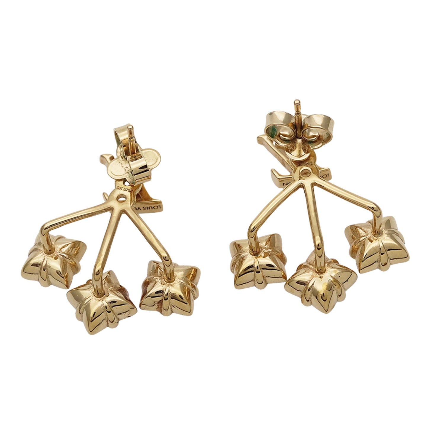 Louis Vuitton LOUIS VUITTON Women's Luluglam Rhinestone Earrings in Gold, Pink, and Green, M00785