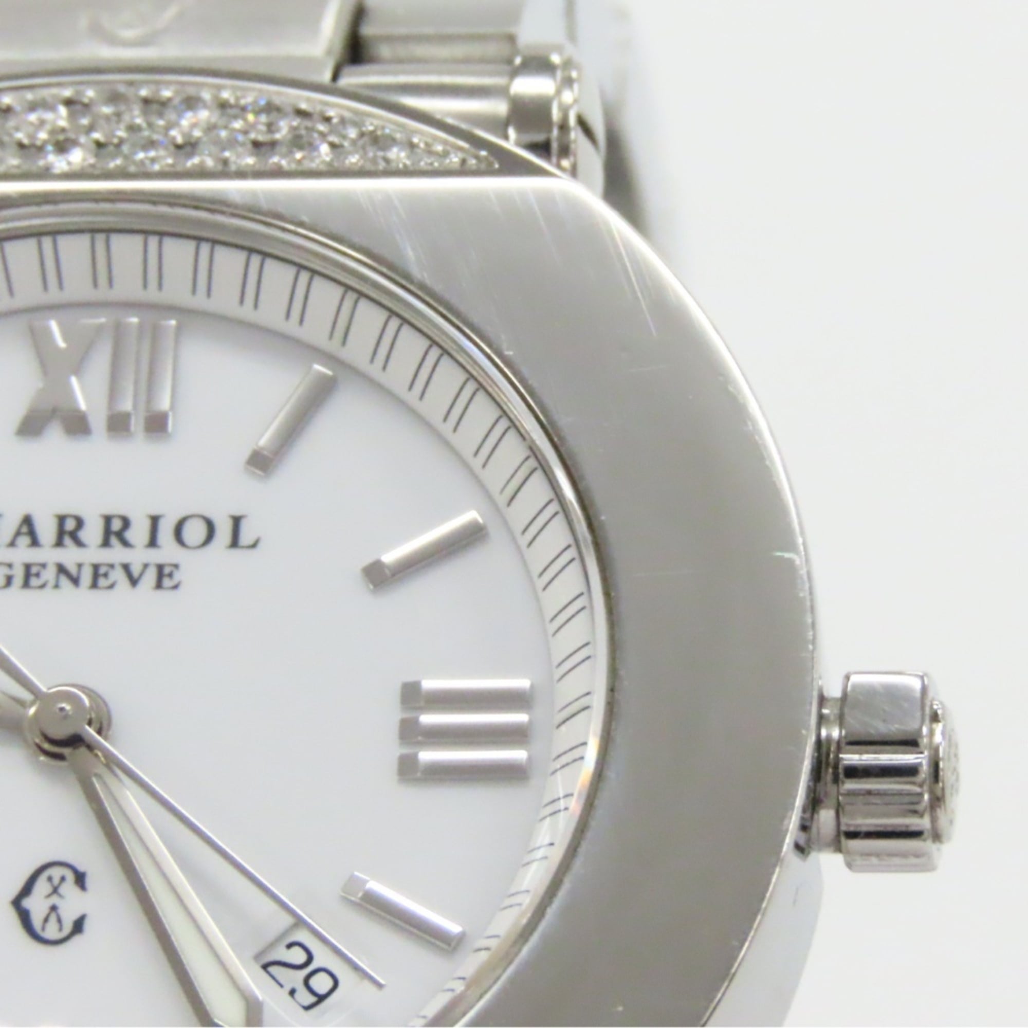 CHARRIOL Columbus CCR38D Stainless Steel Diamond Silver White Dial Men's Watch — Very Good