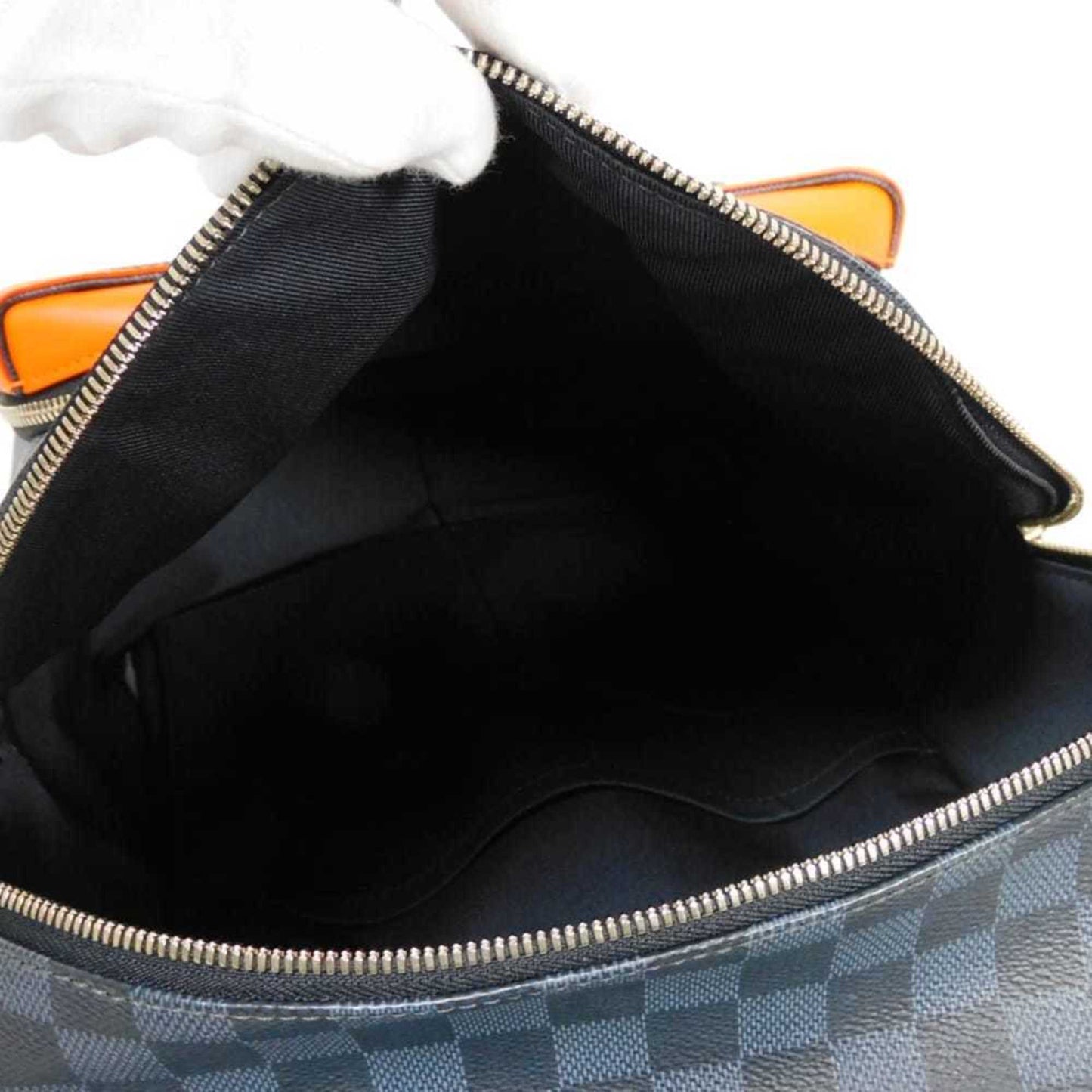 Louis Vuitton Discovery Daypack Rucksack, Navy, 19AW Damier Cobalt Lace, Orange, N40157, Men's Bag