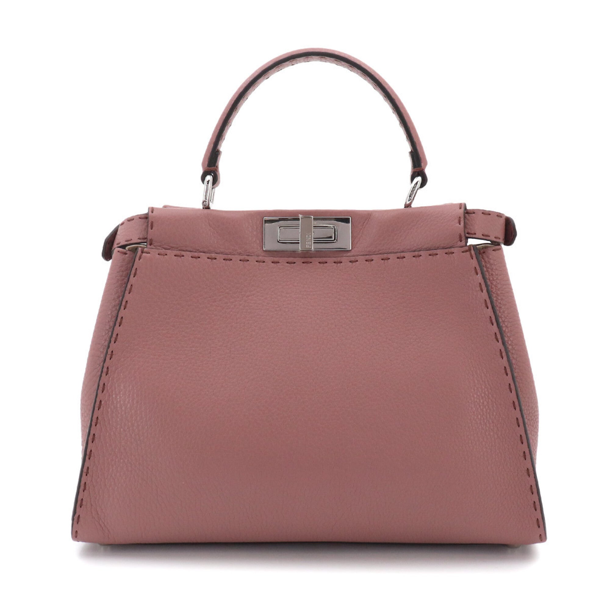 Fendi Selleria Peekaboo Regular 2-way Hand/Shoulder Handbag, Leather, Pink, 8BN290 — New - Store Return