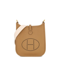 Hermes Evelyne TPM 85cm Shoulder Bag, Amazon Biscuit Nata, Taurillon Clemence Leather, K Stamp. HERMES Evelyne, Handbag, Women's Handbag — Like New