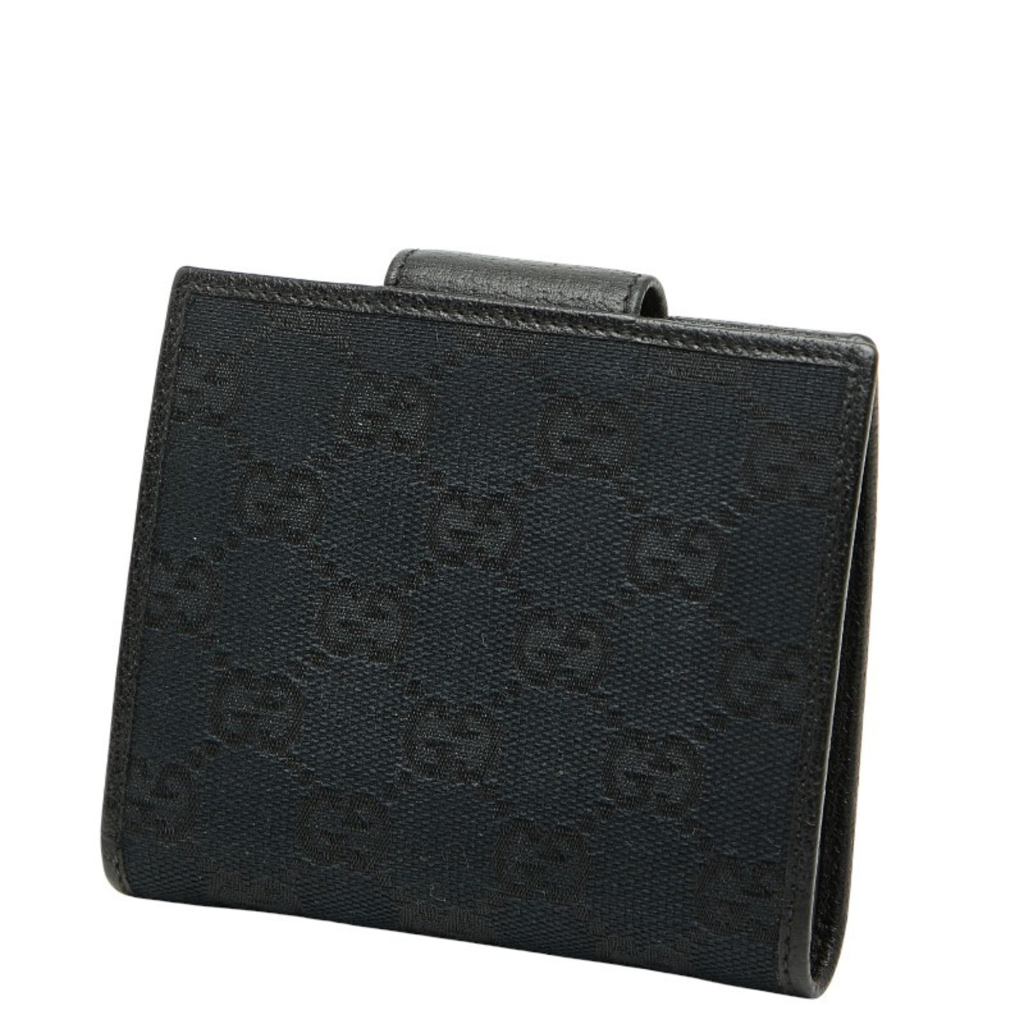Gucci GG Canvas Abby Bifold Wallet 1414211 Black Leather Women's GUCCI