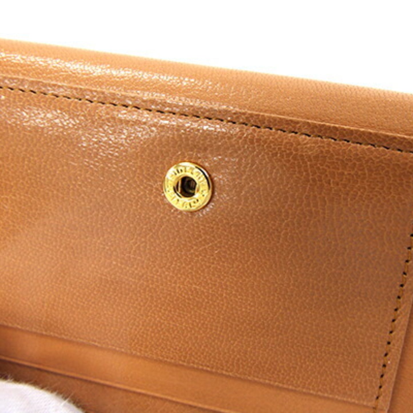 Burberry Double Wallet, Dark Beige Leather Compact Double-Sided Women's, BURBERRY