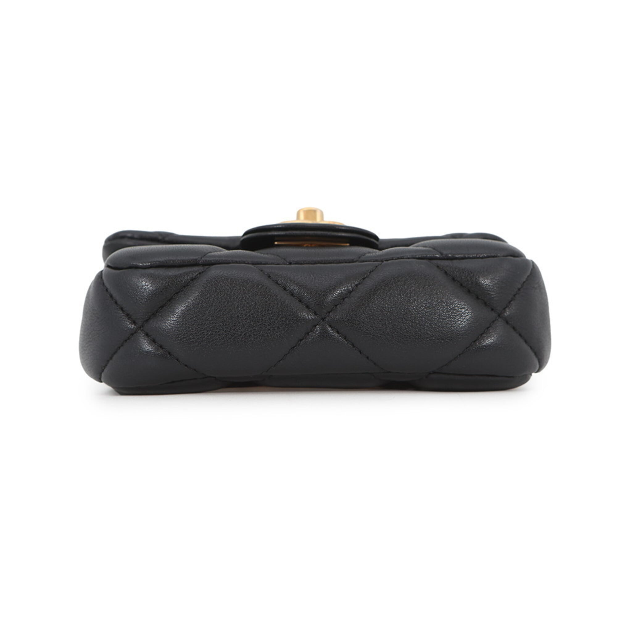 Chanel Chain Shoulder Bag Matelassé Coco Mark Lambskin AP2271 CHANEL Black Handbag Women's — Like New