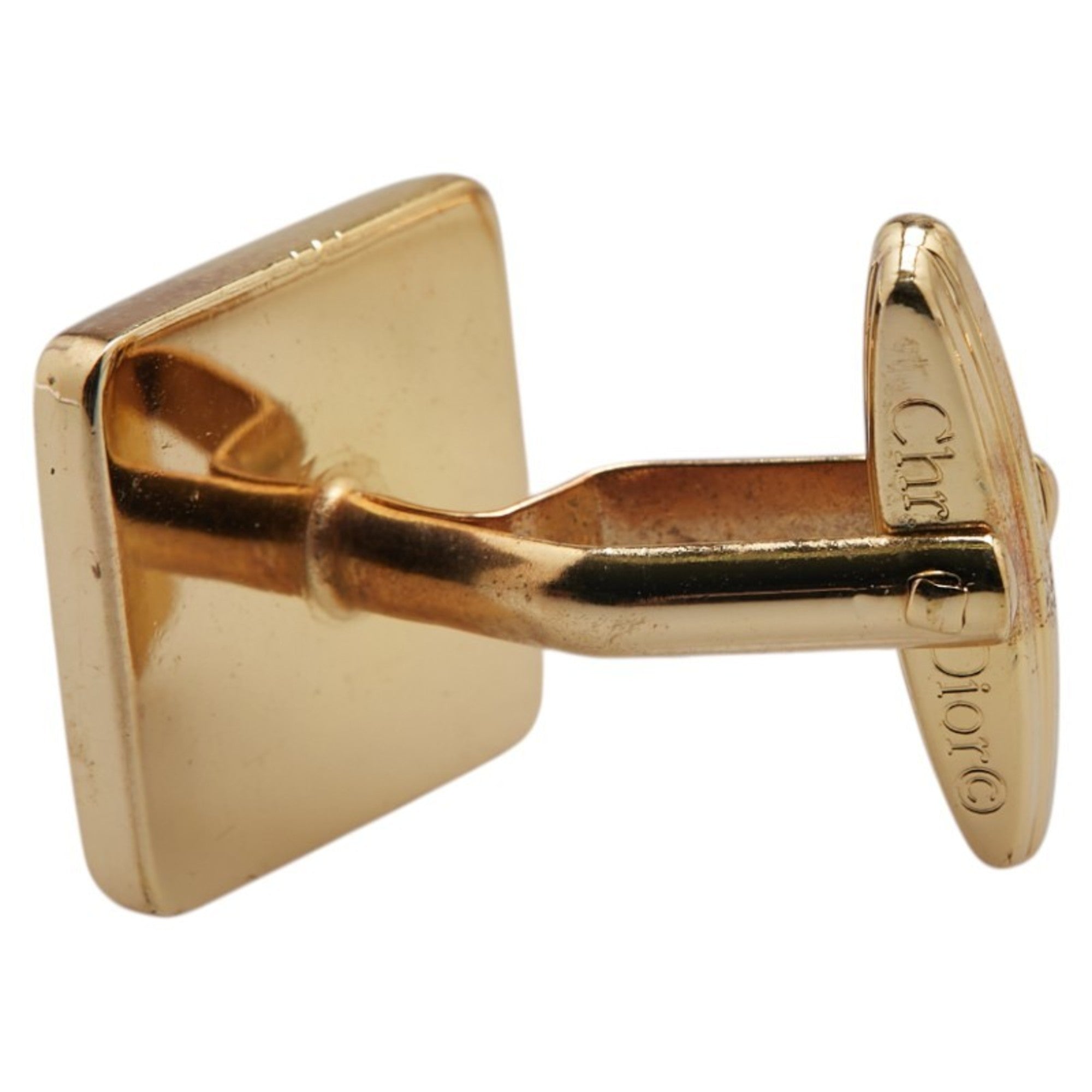 Christian Dior Dior logo cufflinks, gold plated, for women.