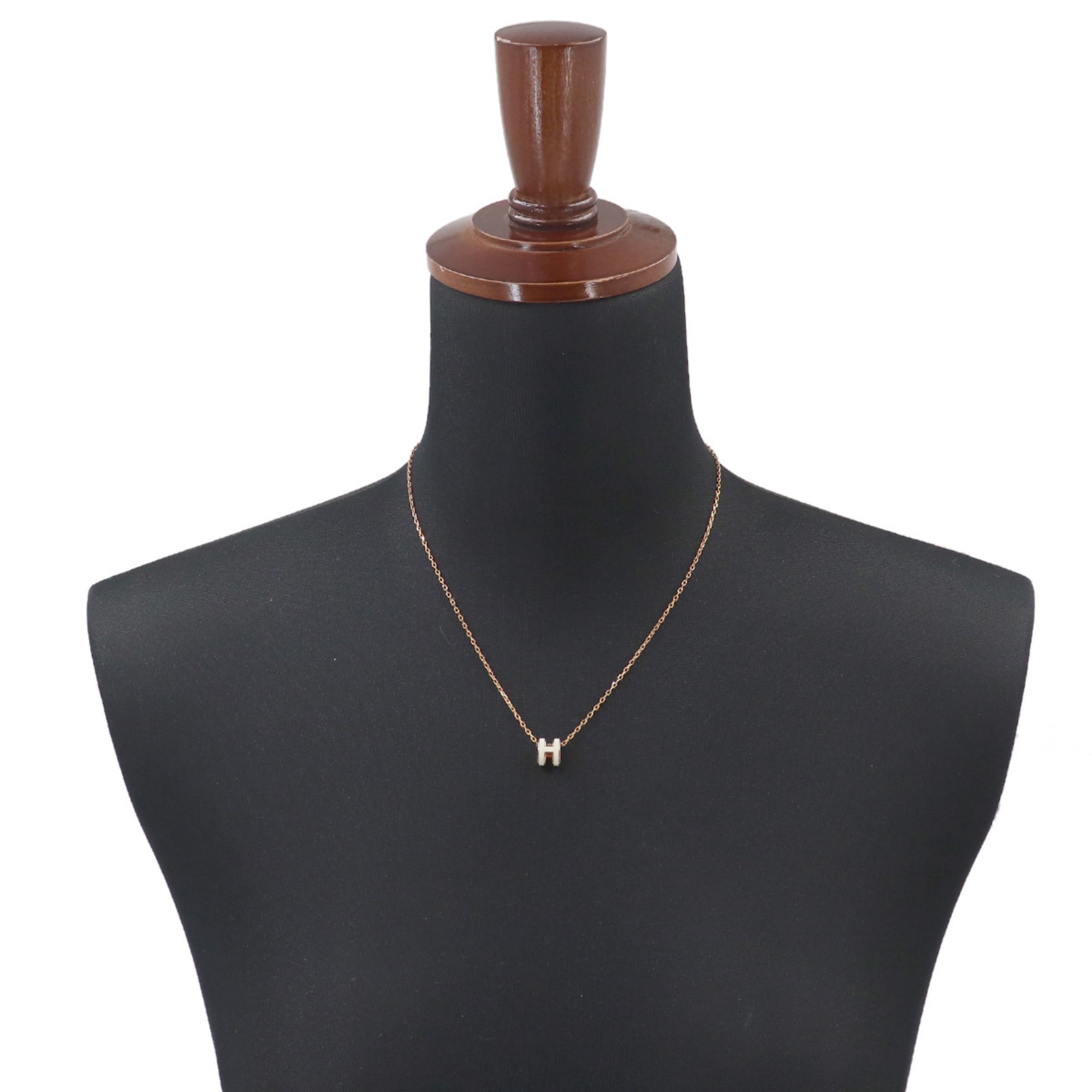 Hermes Mini Pop H Necklace, White Gold — New - Store Return