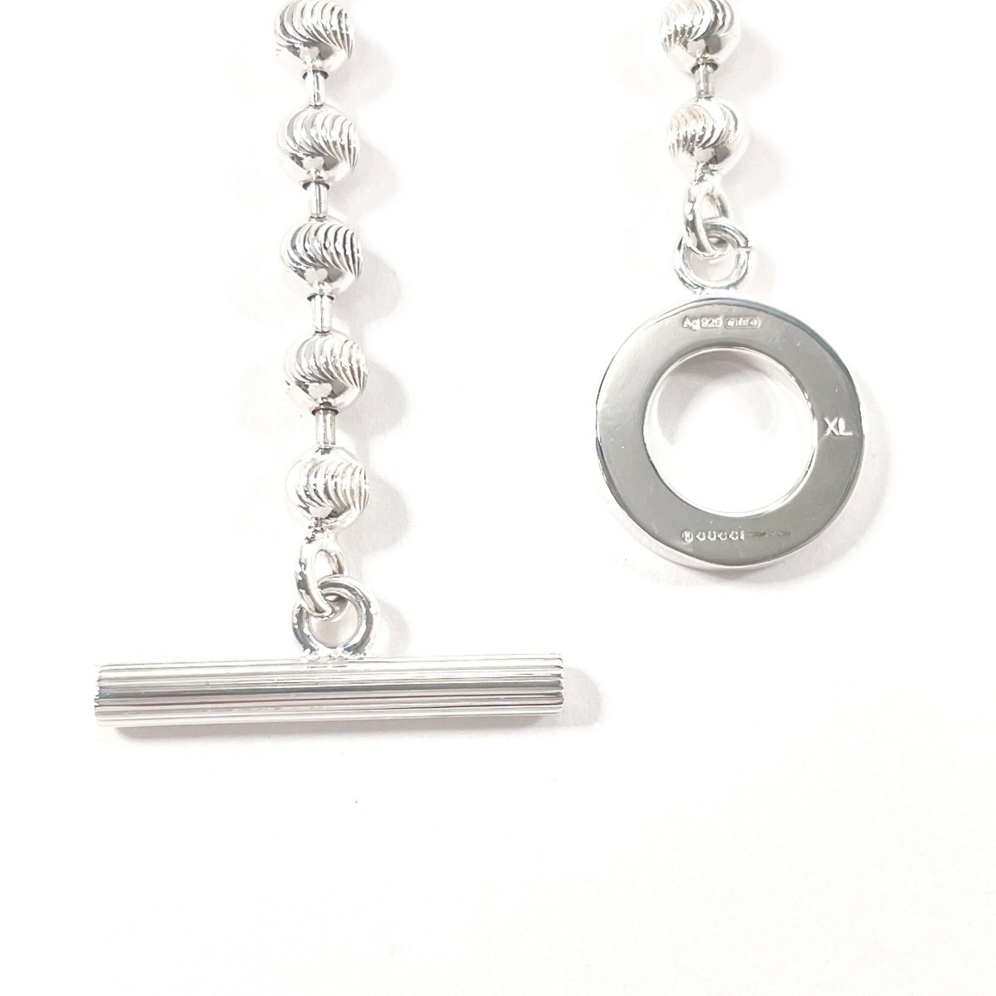 GUCCI Ball Chain Necklace 602736 J8400 8106, Sterling Silver 925, Unisex — Like New