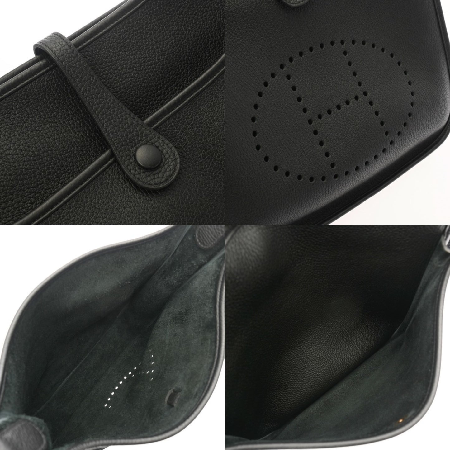 HERMES Evelyne 3PM Black Z Stamp (circa 2021) Unisex Taurillon Clemence Shoulder Bag