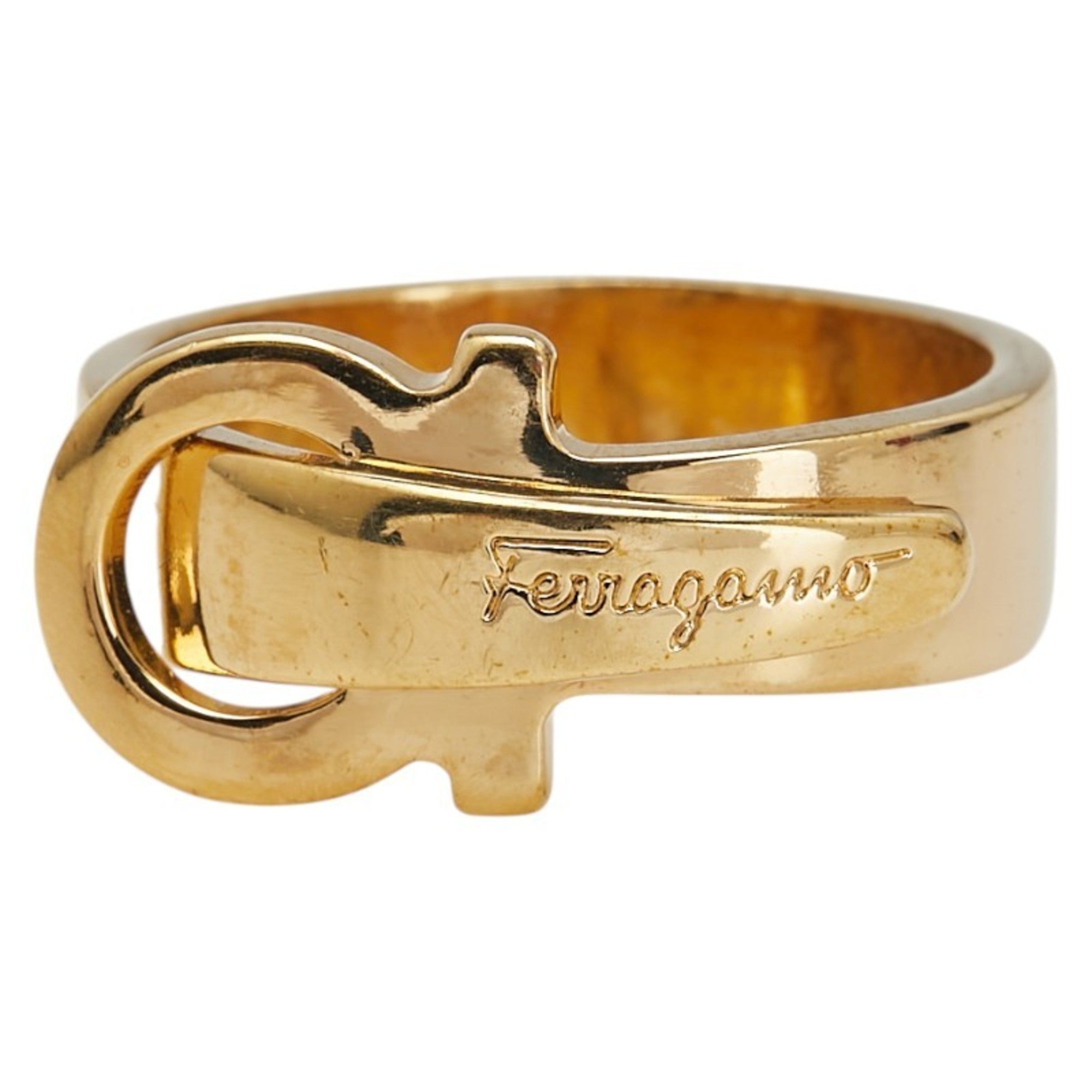 Salvatore Ferragamo Gancini Scarf Ring, Gold Plated, Women's