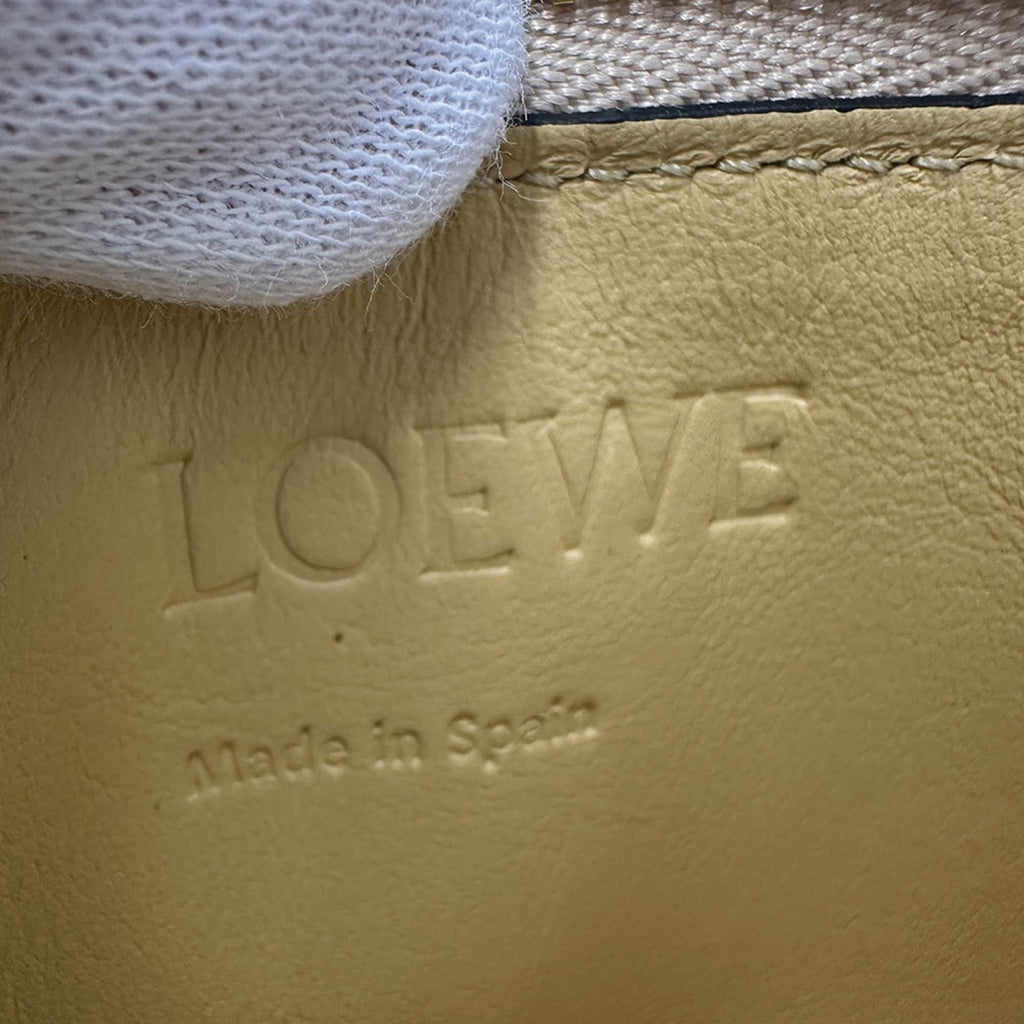 LOEWE Women's Anagram Wallet, Leather Fragment Case, Greige, Yellow