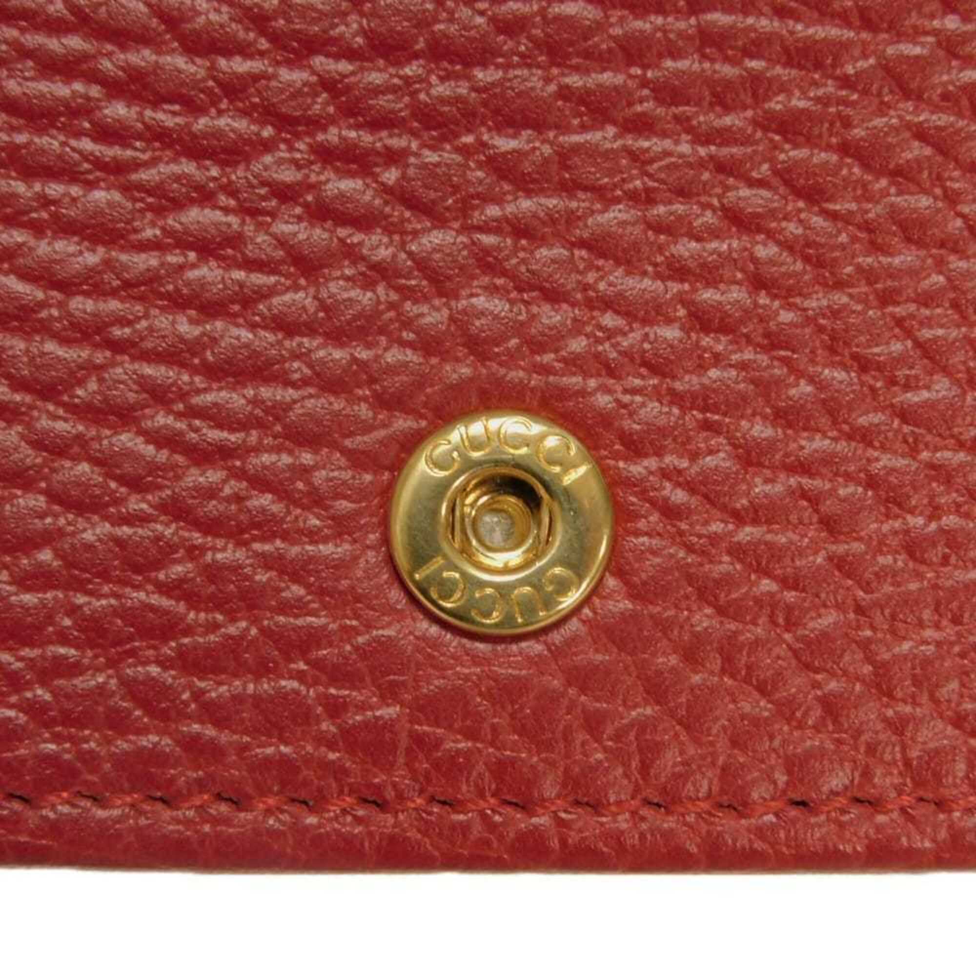Gucci GG Marmont Chain Logo Calfskin 2-Way Clutch Bag with Double G Design, Red, 497985 CAO0G 6433, Women's — Like New