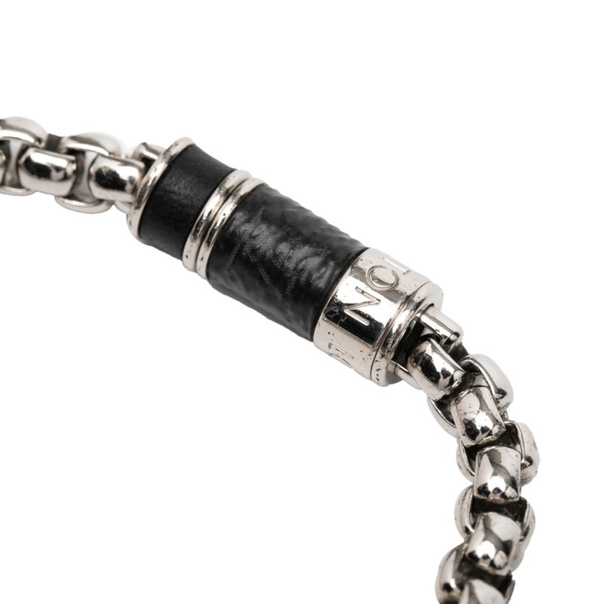 Louis Vuitton Monogram Eclipse Bracelet Chain M62592 Silver and Black Metal Men's LOUIS VUITTON