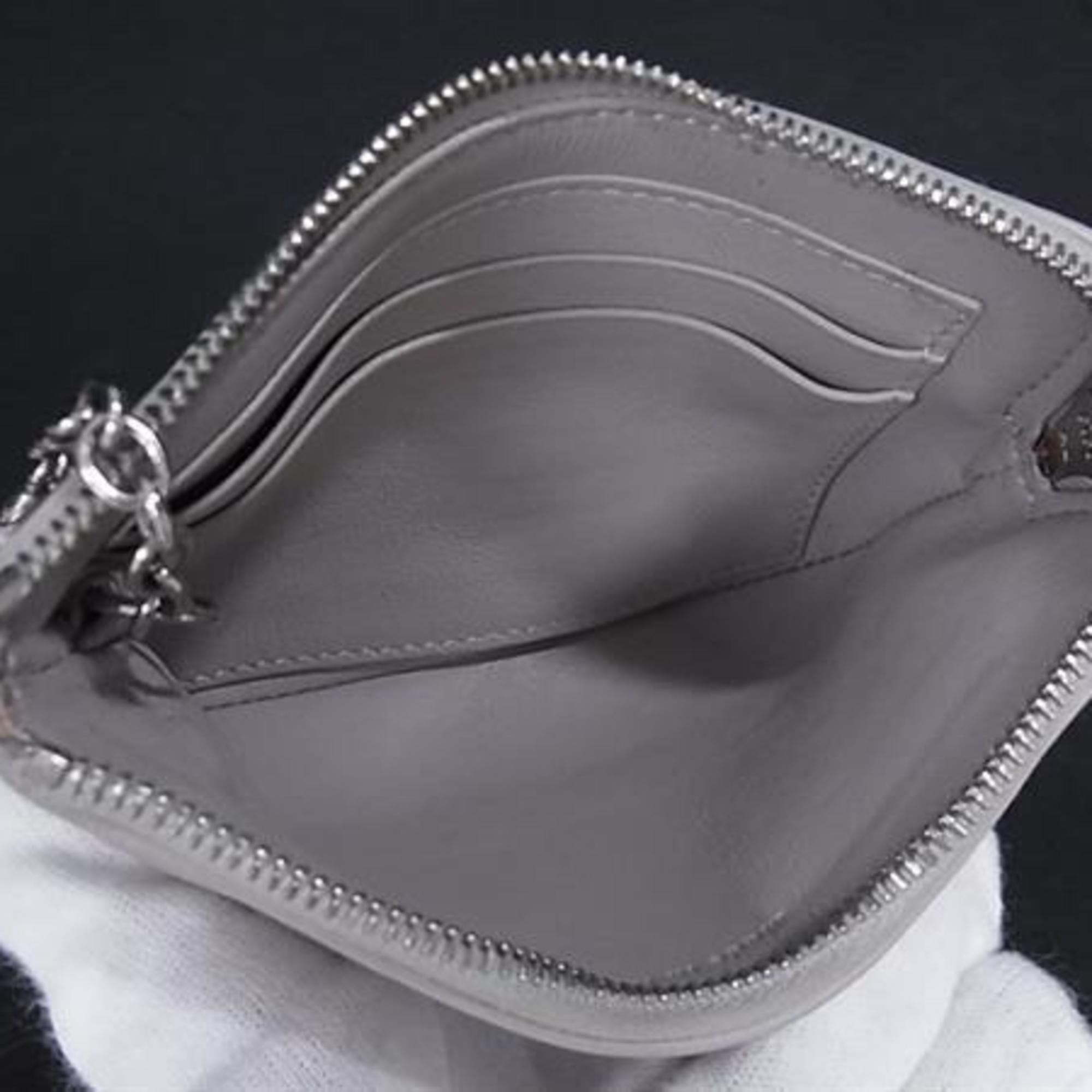 CELINE Solo Wallet/Coin Case in Gray and Blue Leather, Two-Tone Design for Men Women