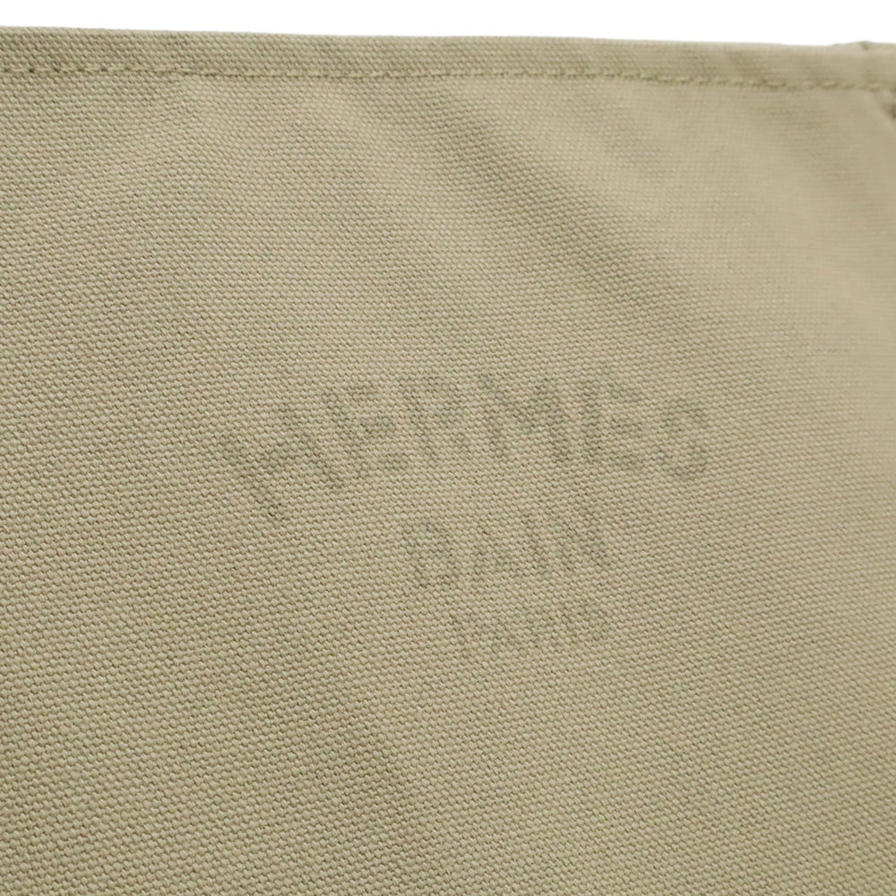HERMES New Yachting PM Flat Pouch Handbag Canvas Leather Sand Beige — New - Store Return