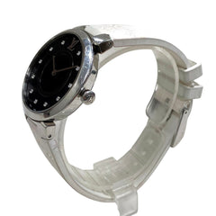 Louis Vuitton Tambour Slim Watch, Total Weight 51g, Stainless Steel, Rubber Strap, Quartz Movement, Black Dial, QA144 — Good