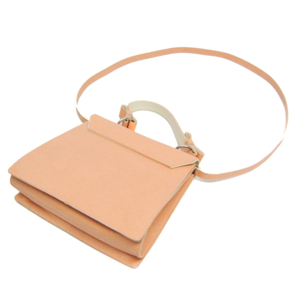 Salvatore Ferragamo Gancini Vara Ribbon Handle BW-21 6852 Women's Leather Handbag,Shoulder Bag Pale Orange