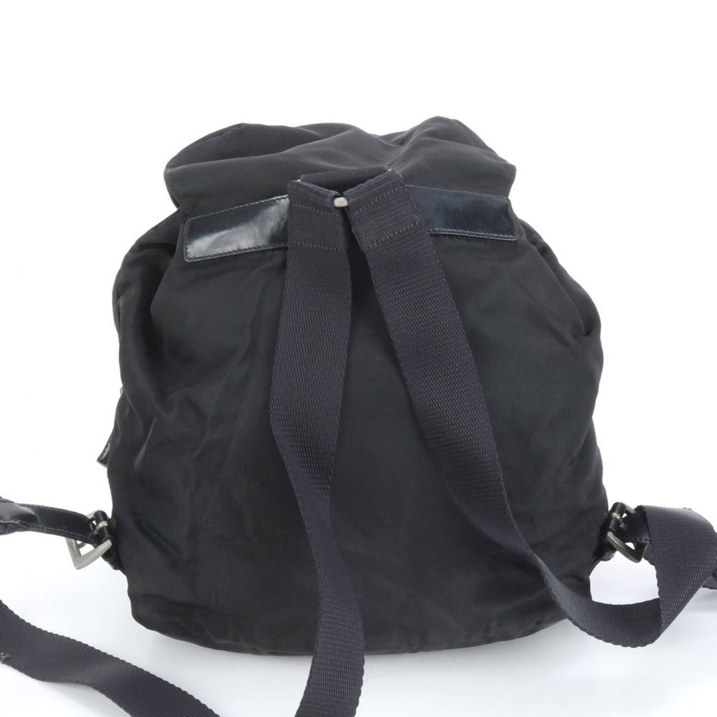 Prada Tessuto nylon triangle logo leather backpack for women