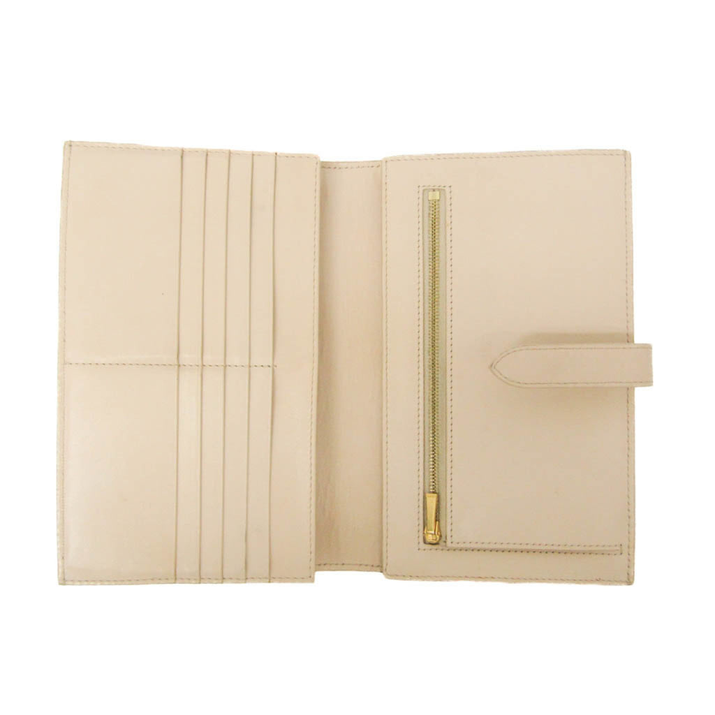 Celine Large Strap Wallet 10B633 Women's  Calfskin Long Wallet (bi-fold) Light Beige