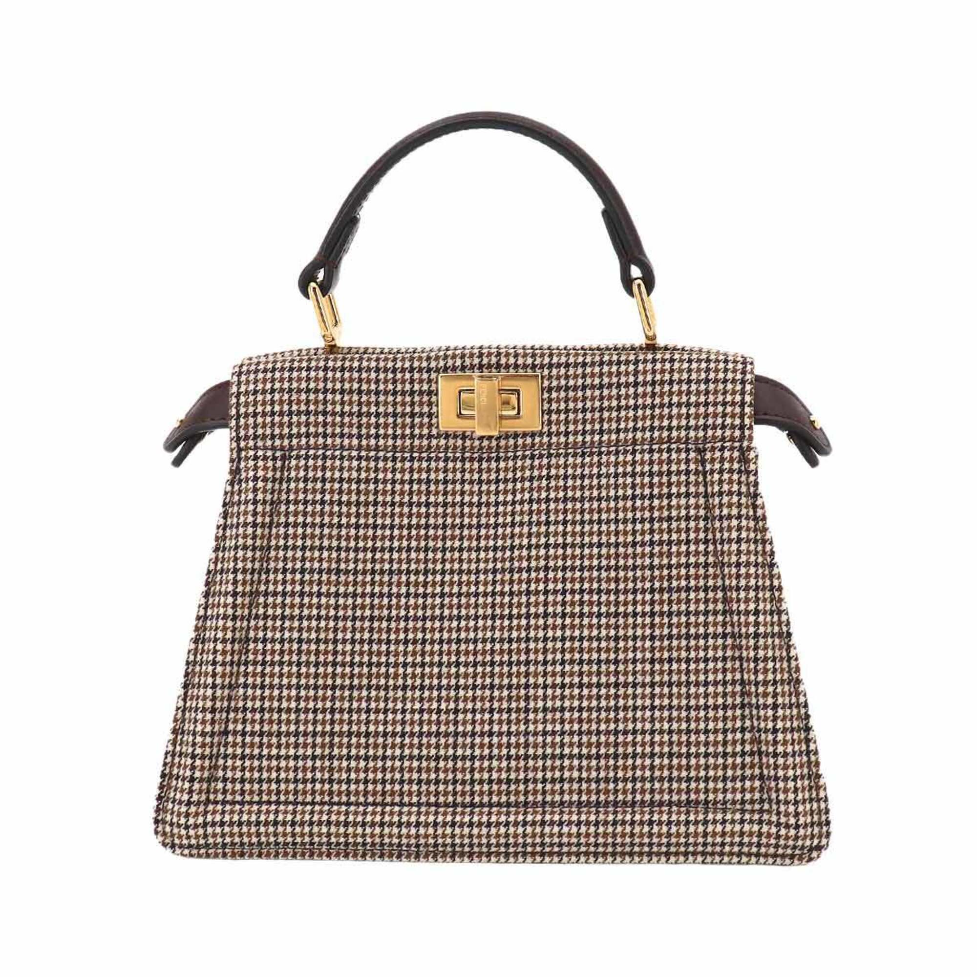 Fendi Peekaboo ISeeU Petite 2-way Hand/Shoulder Handbag, Canvas and Leather, Brown, 8BN335 — New - Store Return