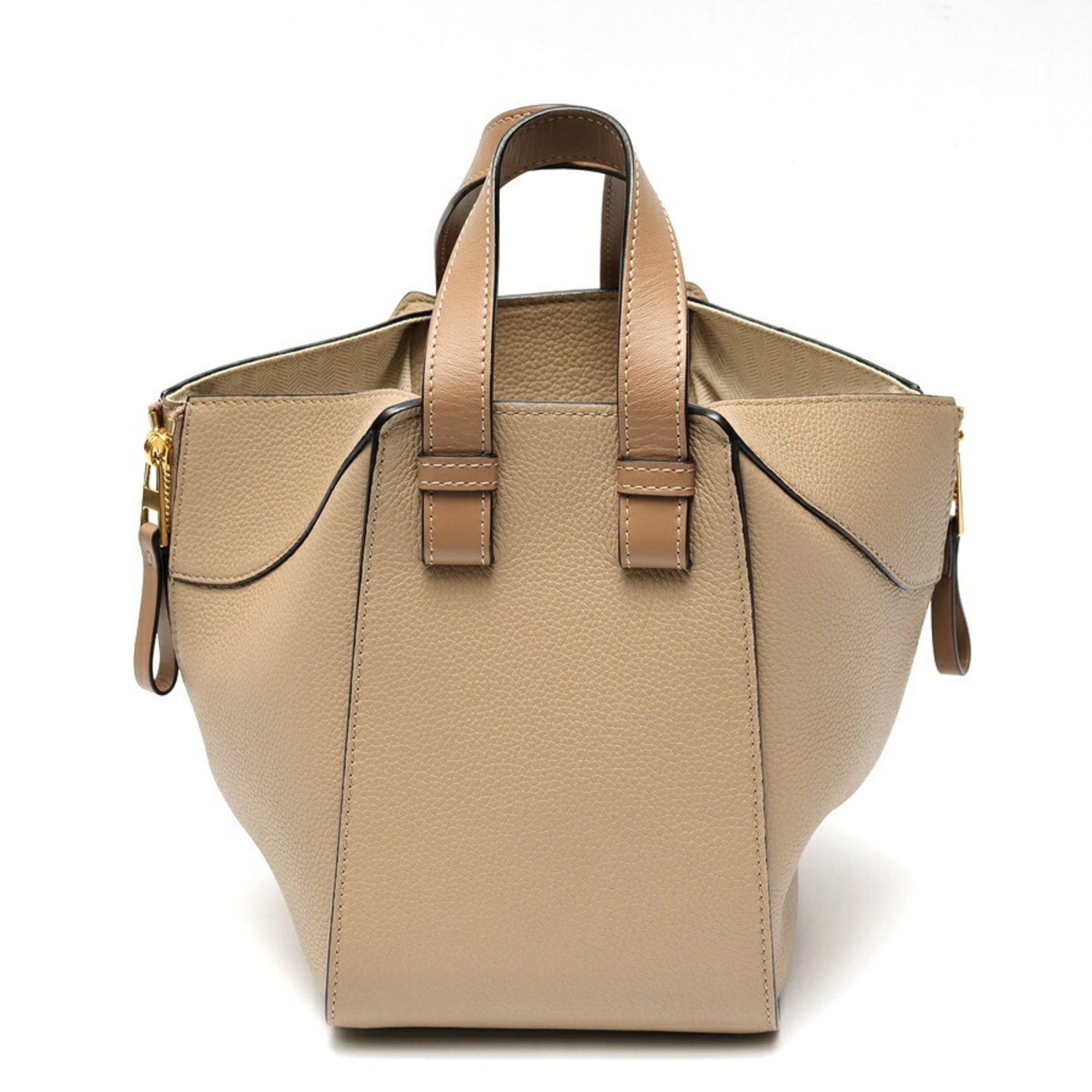 LOEWE Hammock Bag Compact A538H13X03 in Calfskin Sand (Greige) — Like New