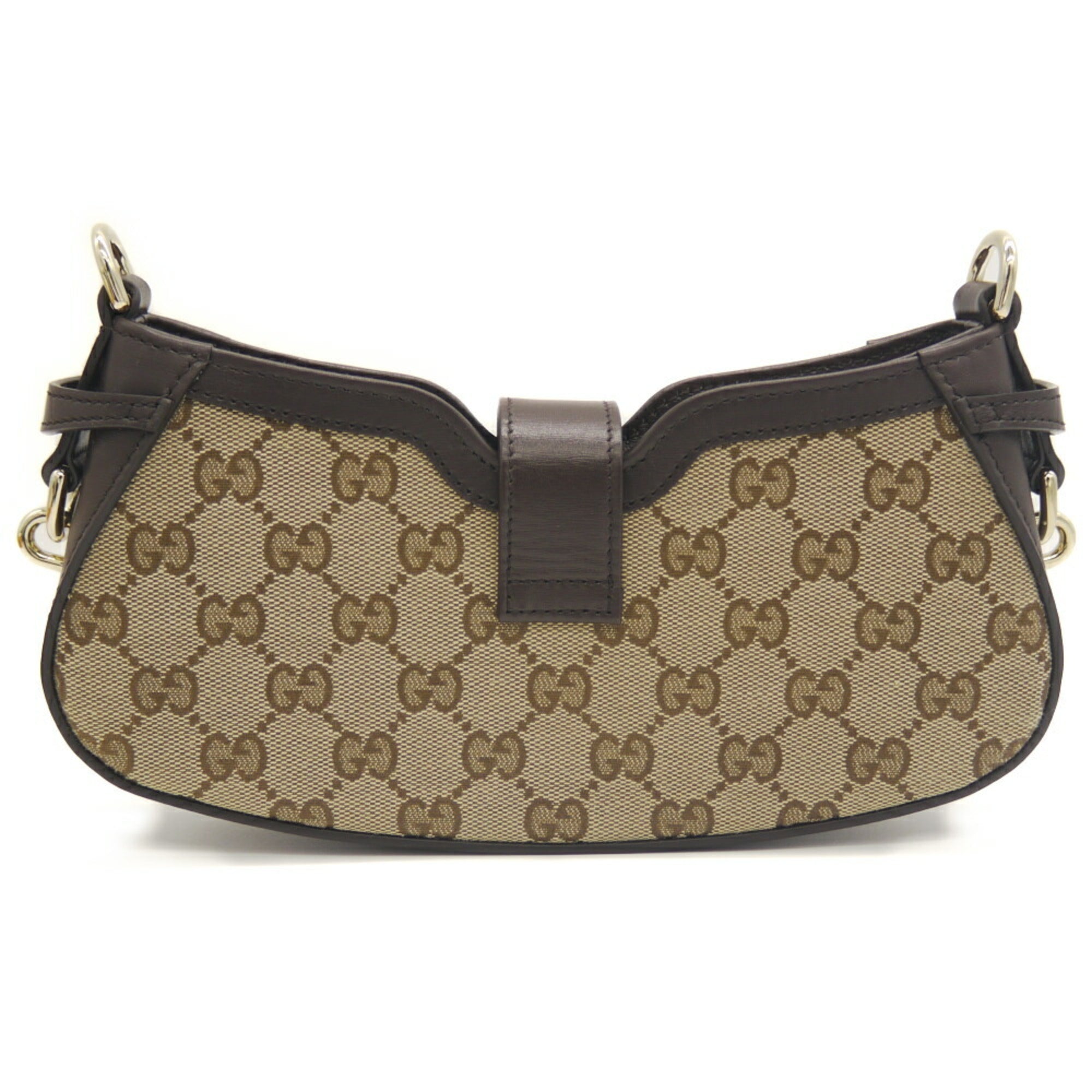 GUCCI Moonside Mini Shoulder Bag in GG Canvas with Sherry Line, Beige, 786015 525040 — Like New