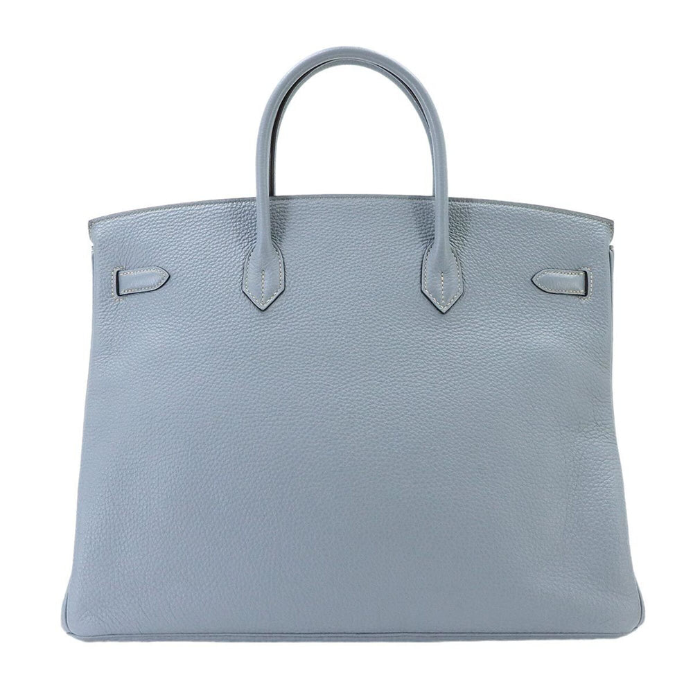 Hermes Birkin 40 Togo Blue Lin Handbag □Q Stamp Silver Hardware — Like New